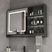 Smart Bathroom Storage Mirror Cabinets with Towel Rod Wall Standing Closet Light Mirror Cabinets Organizador Bathroom Furniture