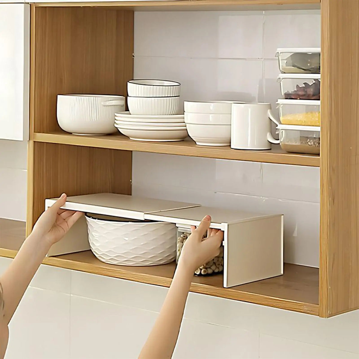 Kitchen cabinet multi-level shelf storage rack Cabinet Shelf Expandable SpaceSaving Stackable Layered Shelf Kitchen storage rack