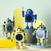 2025 Robot Smart Alarm Clock Led Wake-up Light Luminous Snooze Living Room Bedroom Desk Clock Children's Gifts Home Decoration