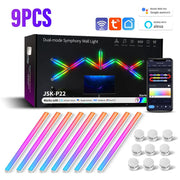 LED Smart Wall Lamp RGBIC Light Bar DIY Atmosphere Night Light APP Music Rhythm TV Backlight Bedroom Game Room Decoration