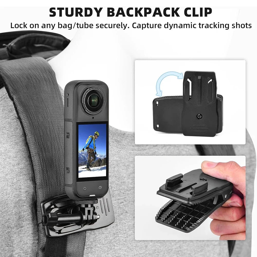 Accessories Kit for Insta 360 X5 X4 x3 Chest Mount Head Strap Backpack Clip Holder Wrist Strap for Insta 360 X5 X4 X3 Accessory