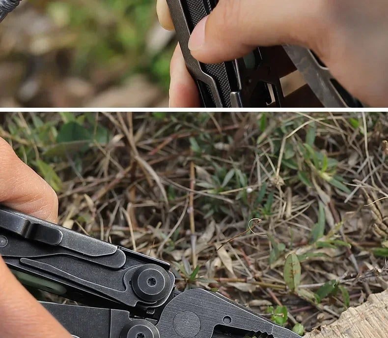 2025 New BHBT 19 in 1 Multi Tool Pliers with Damascus Blade Hoxagon Wrench Folding EDC Outdoor Camping Tools Home Repair