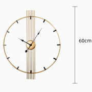 24 Inch 60cm Modern Simple and Atmospheric Living Room Large Wall Clock Nordic Light Luxury Wrought Iron Home Silent Wall Clock
