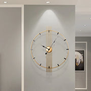24 Inch 60cm Modern Simple and Atmospheric Living Room Large Wall Clock Nordic Light Luxury Wrought Iron Home Silent Wall Clock