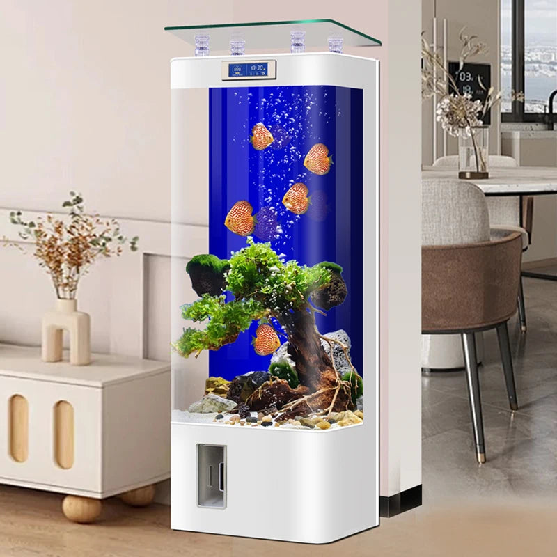 Fish Tanks Accessories New Style Aquarium Fish Bowl Modern Equipment Accent Decoration Aquarium Floor Furniture Acquario Lsyg