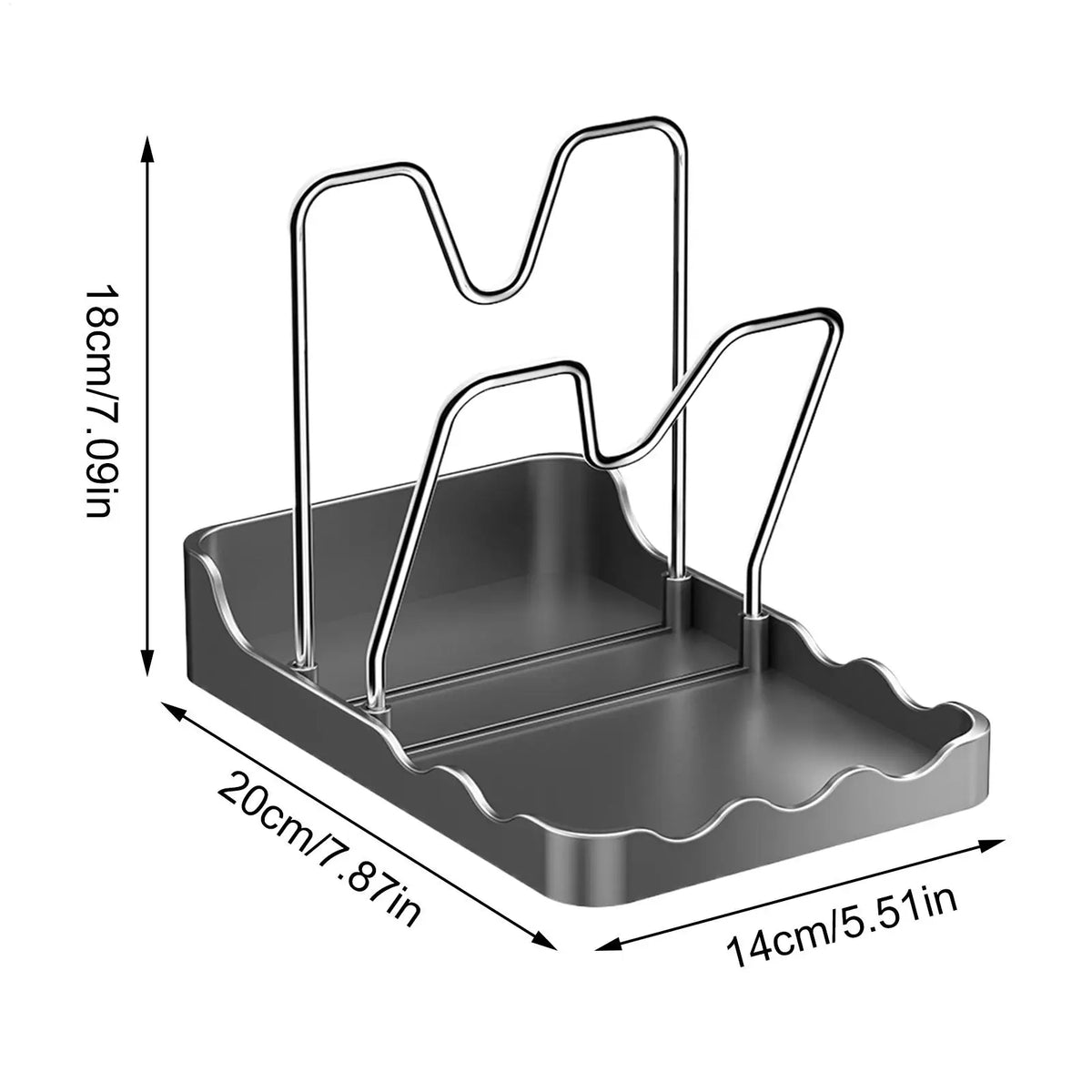 Kitchen Pot Lid Rack No Drill Pot Lid Organizer Kitchen Space Saving Countertop Organizer Rack with Drainage Tray Easy to Clean