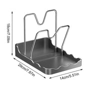 Kitchen Pot Lid Rack No Drill Pot Lid Organizer Kitchen Space Saving Countertop Organizer Rack with Drainage Tray Easy to Clean