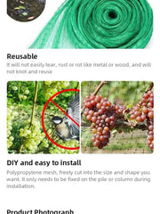 Garden Netting Green Woven Mesh Protect Plants Fruits Flowers Trees Stretch Fencing Durable Net Stops Birds Deer Animals