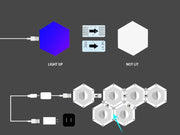 Smart LED RGB Wall Lights APP & Bluetooth Control Hexagonal Quantum Night Lamp Creative Home Decor for Room