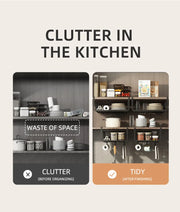 Kitchen Under Cabinet Basket Storage Shelf Tissue Cup Holder Closet Desk Hanging Rack Hollowed Pullout Drawer Sliding Basket