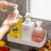 Kitchen Organizer Large Capacity Spice Jar Storage Holder Multifunctional Self-adhesive Wall Mounted Plastic Storage Rack