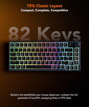 KYSONA KM82 HE Wired Gaming Keyboard Magnetic Switch 75% 82 Key 8000Hz Polling Rate PBT Ultra-Precision 0.005mm RGB For Gamer