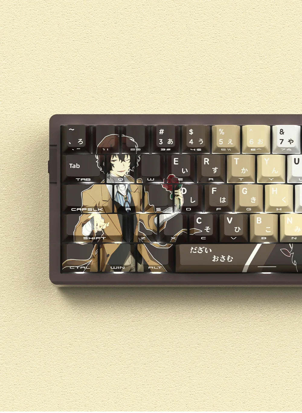 Anime Gaming Keyboard Keycaps 129 Key Set Pbt Material Five-Sided Heat Sublimation Transparent Side-Engraved Mechanical Keyboard