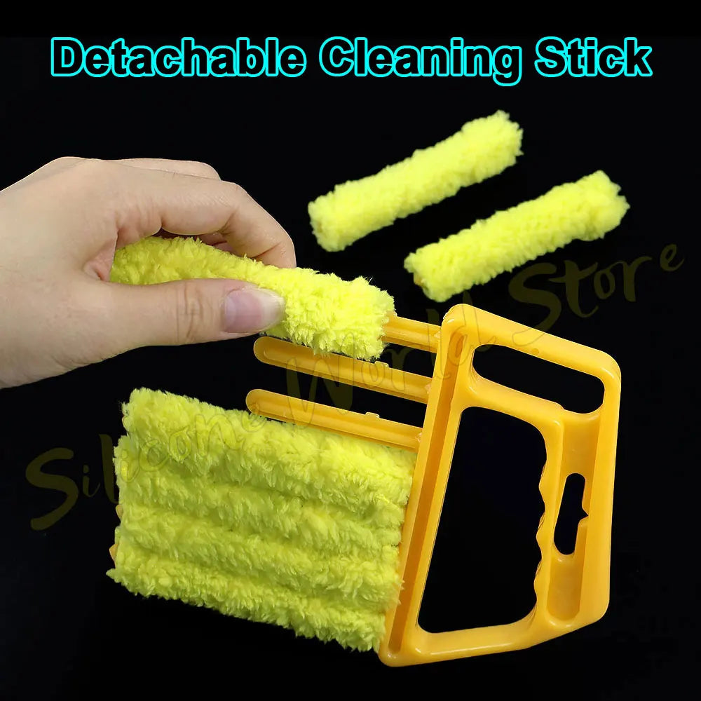 Silicone World Shutter Cleaning Brush Detachable Wash Vent Blinds Cleaner Cloth Air Conditioning Curtain Household Cleaning Tool