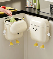 Kitchen trash can with lid, wall-mounted, no drilling, home toilet, no bending, high-appearance, hygienic bucket