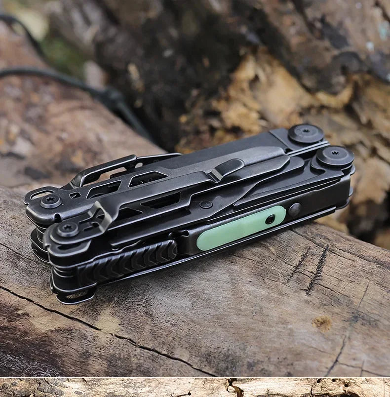 2025 New BHBT 19 in 1 Multi Tool Pliers with Damascus Blade Hoxagon Wrench Folding EDC Outdoor Camping Tools Home Repair