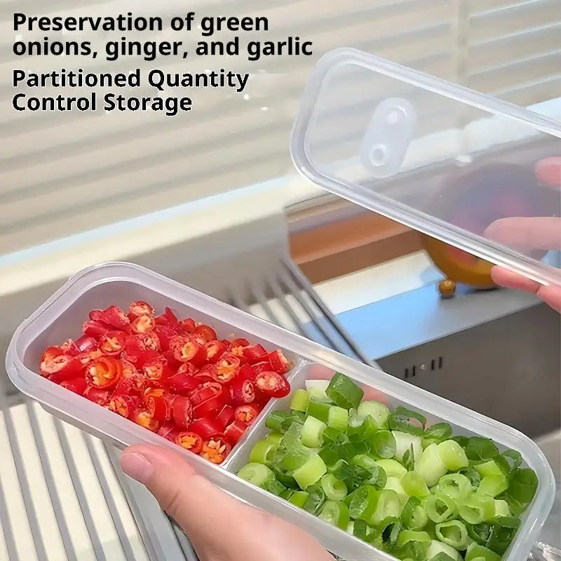 ♥Stackable Food Storage Boxes, Airtight Vegetable/Fruit Keepers for Kitchen Prep & Refrigerator Organization