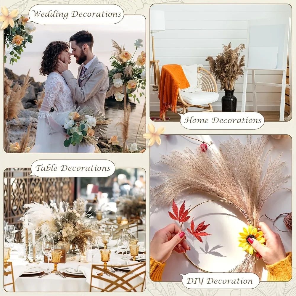 210 Pieces Bohemian Decoration in Dry Pampa Herb Lavender and Rustic Eucalyptus Home Decoration Wedding Room and Table Decor
