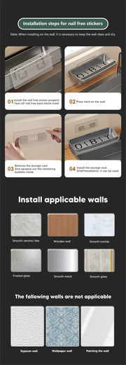 Kitchen Sink Organizer Drain Rack Self-draining Shelf Sponge Holder Dishcloth Faucet Storage Soap Drainer Kitchen Accessories