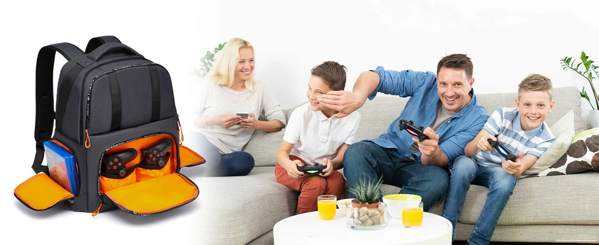 Gaming Backpack Compatible with Xbox Series X/S Console Bag with Separate Storage Console Headset Pockets for Gam Accessories