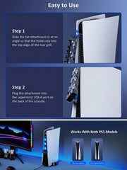 For PS5 Accessories Cooling Fan with LED Light for PS5 Both Disc and Digital Editions Gaming Accessorie Cooling System