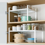Kitchen Storage Layered Shelf Microwave Rack Standing Countertop Retractable Condiment Oven Organizer Kitchen Accessories