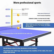 12/16/18/25MM Tennis Table with Wheels Portable Professional Outdoor Indoor Foldable and Removable Singles Practice Tennis Table