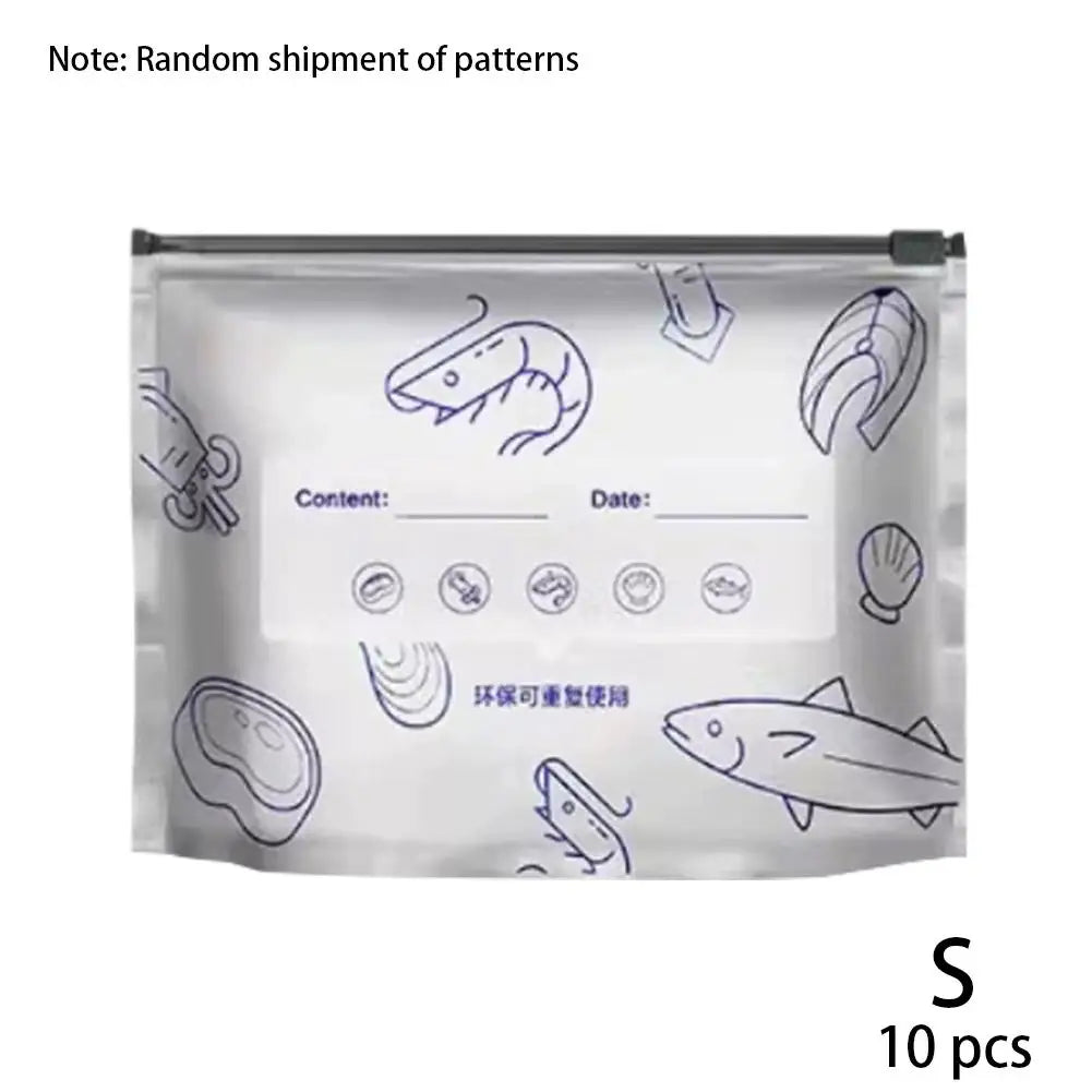 Sealed Food Storage Bag Aluminum Foil Reusable Freezer Bag Fresh Keeping Container Leakproof Meal Prep Kitchen Storage Organizer