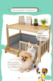 Simple Wooden Dog Bed Multifunctional Bedside Dog House Environmentally Friendly and Practical Pet Bed Light Luxury Dog Room