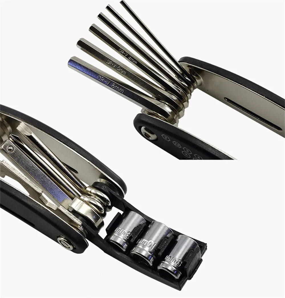 Bicycle Repair Tools Kit, Hex Spoke, Cycling Screwdrivers Tool, Tyre Lever, Allen Wrench, Mountain Bike Multitool