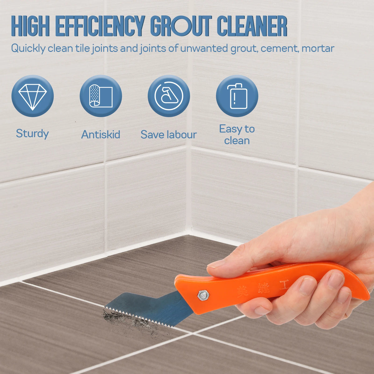 Grout Removal Tools Set Saw Blade Grout Hand Saw Tile Joint Cleaning Brush Caulking Edge for Floor Kitchen Hand Tool Set