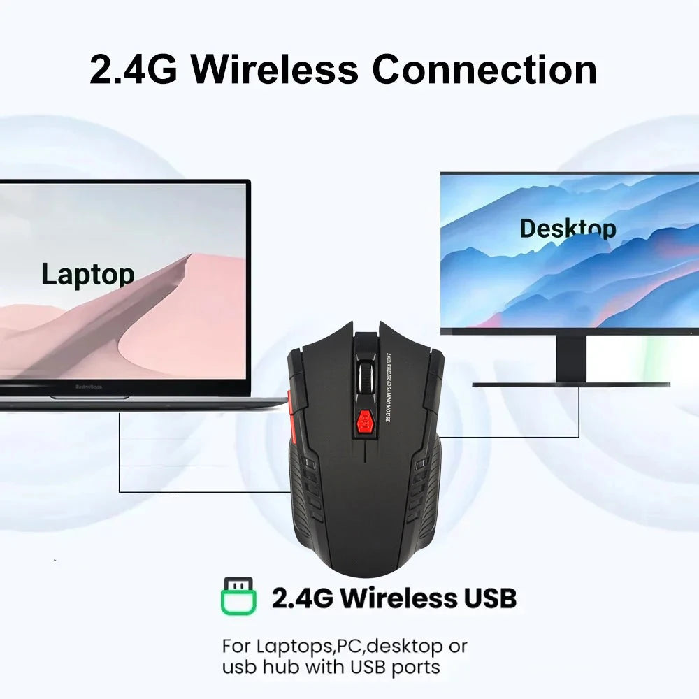 2.4G Wireless Mouse with USB Receiver Ergonomic Optical Mouse Universal Compatibility Computer Gaming Mouse Gift for PC Laptop