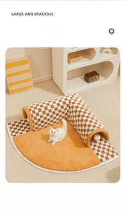Cat Bed Can Play Cat Tunnel Dog House Bed Kitten Dog Basket Bed Cute Cat House Home Mat Pet Kennel Products Cama Para Gatos