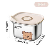 304 Stainless Steel Storage Container With Sticks Fridge Sealed Food Storage Box Large Capacity Fresh-keeping Box Oven Heatable