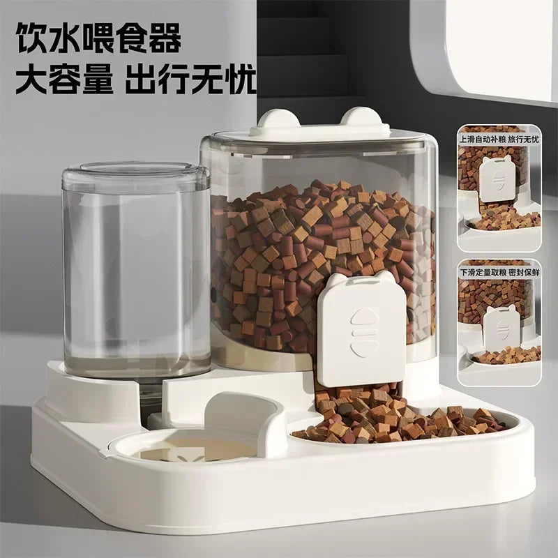 Cat feeder, dog cat basin with water dispenser bowl, dog food automatic circulation, cat food utensils, pet products universal
