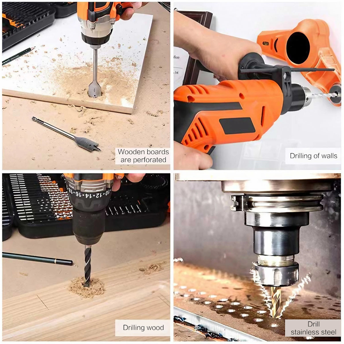 111 Pcs Tool Set Multifunctional Woodworking Tools Twist Drill Batch Screwdriver Woodworking Drill Flat Drill Hole Opener Set