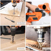 111 Pcs Tool Set Multifunctional Woodworking Tools Twist Drill Batch Screwdriver Woodworking Drill Flat Drill Hole Opener Set