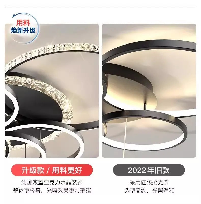 Living room main lamp chandelier New light luxury bedroom lamps Modern simple crystal living room lamp ceiling light