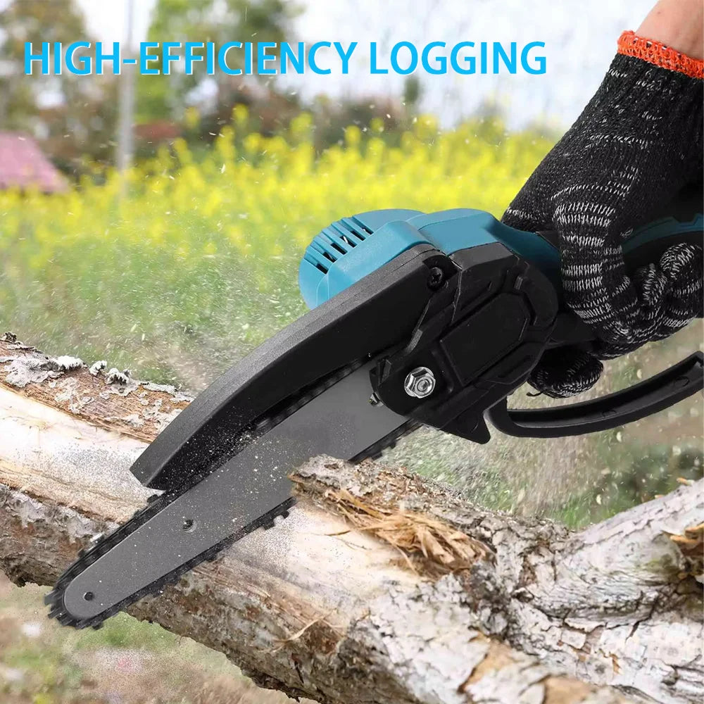 1700RPM 6 Inch Mini Cordless Li-ion Chainsaw One Hand Portable Electric Tree Wood Cutter Pruning Garden Power Tool for Makita