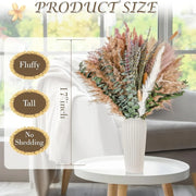 210 Pieces Bohemian Decoration in Dry Pampa Herb Lavender and Rustic Eucalyptus Home Decoration Wedding Room and Table Decor