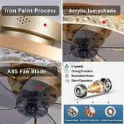 Modern New Smart LED Ceiling Fan Lights Remote Control Dimmable Bedroom Decor Ventilador Lamp Living Dining Room Indoor Lighting