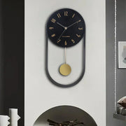 Bedroom Living Room Modern Decoration Single Pendulum Battery Driven Non Ticking Swinging Wall Clock