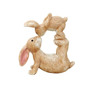Garden Resin Kissing Bunny Statue Outdoor Garden Bonsai Store Decoration Animal Sculpture for Desk Garden Decor Ornament