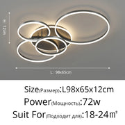 Smart Home Modern Round Design LED Ceiling Chandelier For Living Room Restaurant Bedroom Circle Rings Lighting Fixture Luminaire