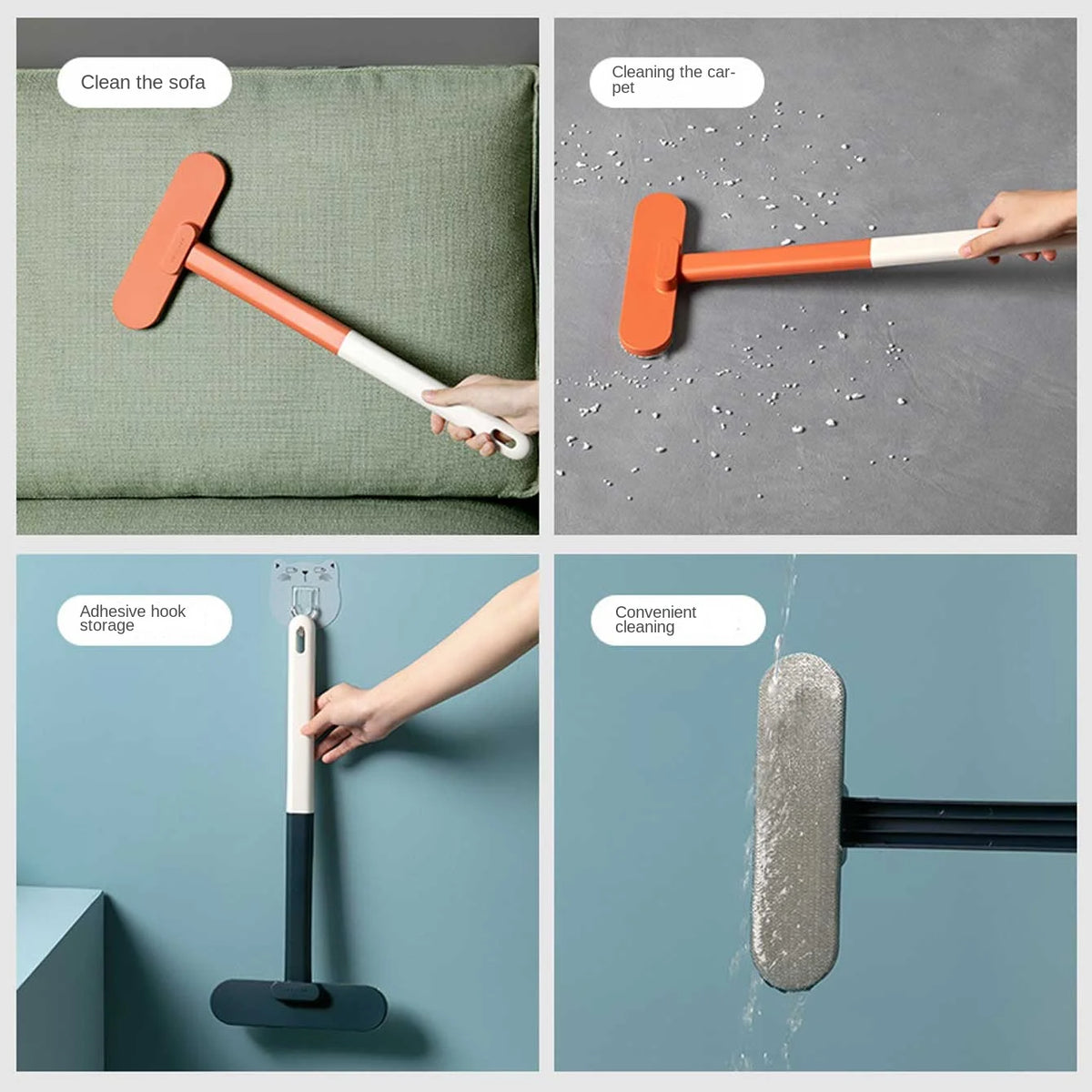 1 multifunctional long handled window brush, wet and dry dual-usecleaning brush,glass brush,sofa,wall, pet hair, carpet cleaning