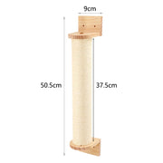 Cat Scratching Post Wall Furniture Wood Wall Mounted Kitten Scratcher Tree Tower Toys Thicker Column for Indoor Cats Accessories