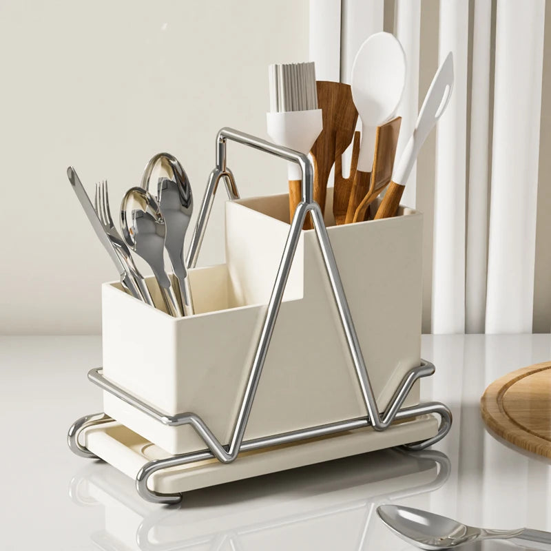 Kitchen Utensils Holder Large,Metal Utensil Organizer for Countertop,Utensil Crock for Spoon Spatula,Home Kitchen Decor