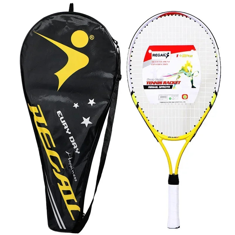 Hot Sale 23 Inch Special Tennis Racket for Teenagers Aluminum Alloy Tennis Racket Strong Nylon Wire for Children's Training 1pcs