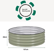 Outdoor garden 42 "(107cm) Round Raised Garden Bed Metal Raised Bed Planter Box for Vegetables Flowers Patio