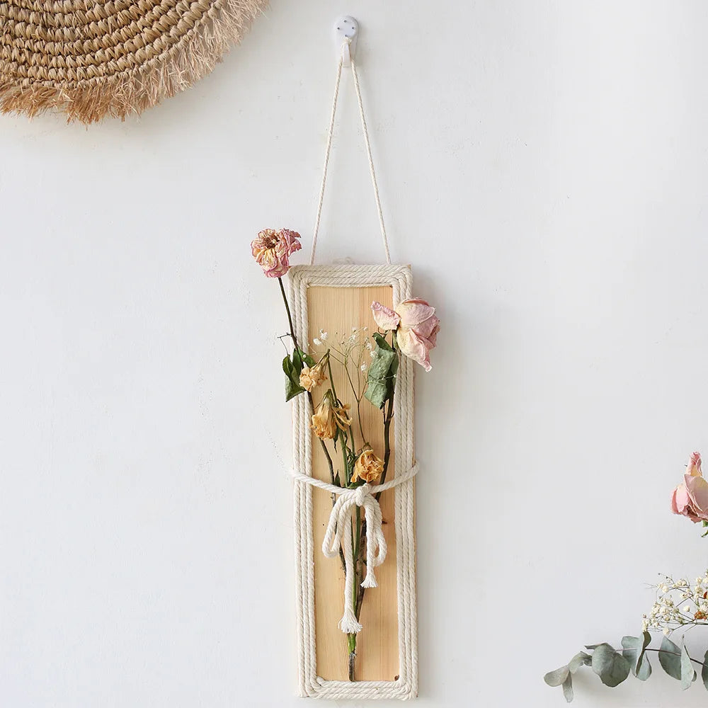 Bohemian with Hand Ceremony Woven Rope Wood Wall Decoration Simple Home Living Room Homestayings Kawaii Room Decor